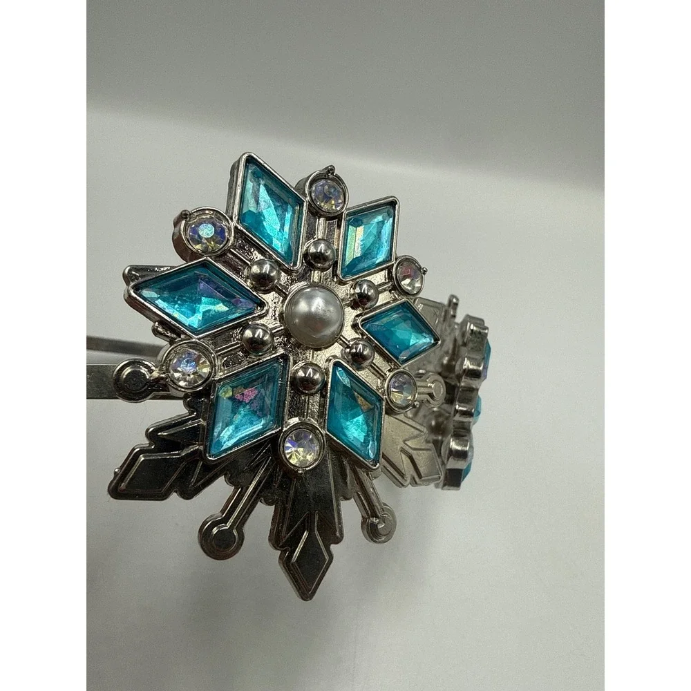 Disney Frozen Elsa Snowflake Tiara Headband Silver Tone Blue Gems‎ Euro Disney